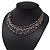 Rhodium Plated Multistrand Wire Beaded Magnetic Choker Necklace - 34cm Length - view 14