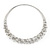 Rhodium Plated Multistrand Wire Beaded Magnetic Choker Necklace - 34cm Length - view 3