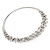 Rhodium Plated Multistrand Wire Beaded Magnetic Choker Necklace - 34cm Length - view 5