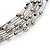 Rhodium Plated Multistrand Wire Beaded Magnetic Choker Necklace - 34cm Length - view 4