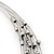 Rhodium Plated Multistrand Wire Beaded Magnetic Choker Necklace - 34cm Length - view 7