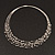 Rhodium Plated Multistrand Wire Beaded Magnetic Choker Necklace - 34cm Length - view 8