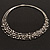 Rhodium Plated Multistrand Wire Beaded Magnetic Choker Necklace - 34cm Length - view 12
