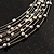 Rhodium Plated Multistrand Wire Beaded Magnetic Choker Necklace - 34cm Length - view 6
