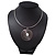 Round Wired Pendant Magnetic Choker In Silver Finish - 36cm Length - view 5