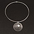 Round Wired Pendant Magnetic Choker In Silver Finish - 36cm Length - view 2