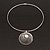 Round Wired Pendant Magnetic Choker In Silver Finish - 36cm Length - view 8