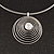 Round Wired Pendant Magnetic Choker In Silver Finish - 36cm Length - view 3