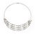 Rhodium Plated 4 Strand Beaded Magnetic Choker Necklace - 34cm Length - view 2