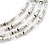 Rhodium Plated 4 Strand Beaded Magnetic Choker Necklace - 34cm Length - view 8