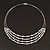 Rhodium Plated 4 Strand Beaded Magnetic Choker Necklace - 34cm Length - view 4