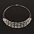 Rhodium Plated 4 Strand Beaded Magnetic Choker Necklace - 34cm Length - view 14