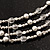 Rhodium Plated 4 Strand Beaded Magnetic Choker Necklace - 34cm Length - view 5
