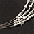 Rhodium Plated 4 Strand Beaded Magnetic Choker Necklace - 34cm Length - view 6