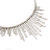 Silver Plated Hammered Asymmetrical Bib Magnetic Choker Necklace - 38cm Length - view 11