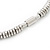 Silver Plated Hammered Asymmetrical Bib Magnetic Choker Necklace - 38cm Length - view 6