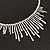 Silver Plated Hammered Asymmetrical Bib Magnetic Choker Necklace - 38cm Length - view 4