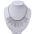 Silver Plated Bib Magnetic Choker Necklace - 38cm Length - view 8