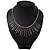 Silver Plated Bib Magnetic Choker Necklace - 38cm Length - view 7