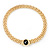 Gold Plated Mesh Magnetic Choker Necklace With Black Stone - 38cm Length - view 14