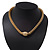 Stylish Mesh Diamante Magnetic Choker Necklace In Gold Plated Metal - 38cm Length
