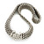 Rhodium Plated Mesh Choker With Diamante Magnetic Clasp - 40cm Length - view 11