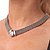 Rhodium Plated Mesh Choker With Diamante Magnetic Clasp - 40cm Length - view 6