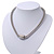 Stylish Mesh Diamante Magnetic Choker Necklace In Rhodium Plated Metal - 38cm Length - view 10