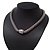 Stylish Mesh Diamante Magnetic Choker Necklace In Rhodium Plated Metal - 38cm Length - view 11