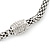 Stylish Mesh Diamante Magnetic Choker Necklace In Rhodium Plated Metal - 38cm Length - view 12