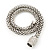 Stylish Mesh Diamante Magnetic Choker Necklace In Rhodium Plated Metal - 38cm Length - view 4