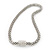 Stylish Mesh Diamante Magnetic Choker Necklace In Rhodium Plated Metal - 38cm Length - view 13