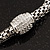 Stylish Mesh Diamante Magnetic Choker Necklace In Rhodium Plated Metal - 38cm Length - view 15