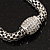 Stylish Mesh Diamante Magnetic Choker Necklace In Rhodium Plated Metal - 38cm Length - view 8