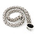 Rhodium Plated Mesh Magnetic Choker Necklace With Black Stone - 38cm Length - view 10