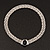 Rhodium Plated Mesh Magnetic Choker Necklace With Black Stone - 38cm Length - view 2