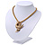 Gold Plated 'Bird' Pendant Mesh Magnetic Choker Necklace - 38cm Length - view 9