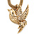 Gold Plated 'Bird' Pendant Mesh Magnetic Choker Necklace - 38cm Length - view 5