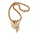 Gold Plated 'Bird' Pendant Mesh Magnetic Choker Necklace - 38cm Length - view 2
