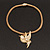 Gold Plated 'Bird' Pendant Mesh Magnetic Choker Necklace - 38cm Length - view 7