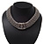 Wide Chunky Mesh Magnetic Choker Necklace In Silver Plating - 40cm Length - view 7