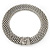 Wide Chunky Mesh Magnetic Choker Necklace In Silver Plating - 40cm Length - view 2