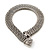 Wide Chunky Mesh Magnetic Choker Necklace In Silver Plating - 40cm Length - view 12