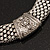 Wide Chunky Mesh Magnetic Choker Necklace In Silver Plating - 40cm Length - view 3