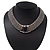 Wide Chunky Mesh Magnetic Choker Necklace With Black Stone In Silver Plating - 40cm Length - view 9