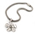 Rhodium Plated 'Flower' Pendant Mesh Magnetic Necklace - 38cm Length - view 2