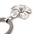 Rhodium Plated 'Flower' Pendant Mesh Magnetic Necklace - 38cm Length - view 7