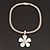 Rhodium Plated 'Flower' Pendant Mesh Magnetic Necklace - 38cm Length - view 8