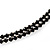 2-Row Jet Black Austrian Crystal Choker Necklace (Silver Plated) - view 4