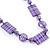 Purple Square Acrylic Bead With White Strips Long Necklace - 80cm Length - view 3